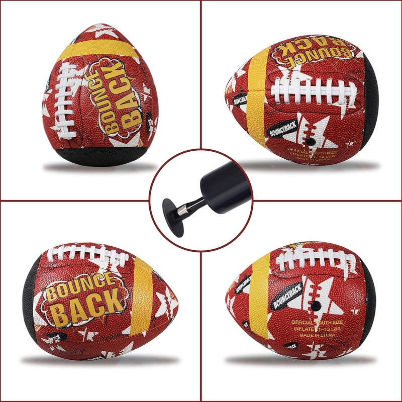 BOUNCEBACK Soft Leather Training Football, Youth Size & Official Size, Fatherless PU PassCatch Solo Enhancing Passing Catching(with Pump) - Image 4
